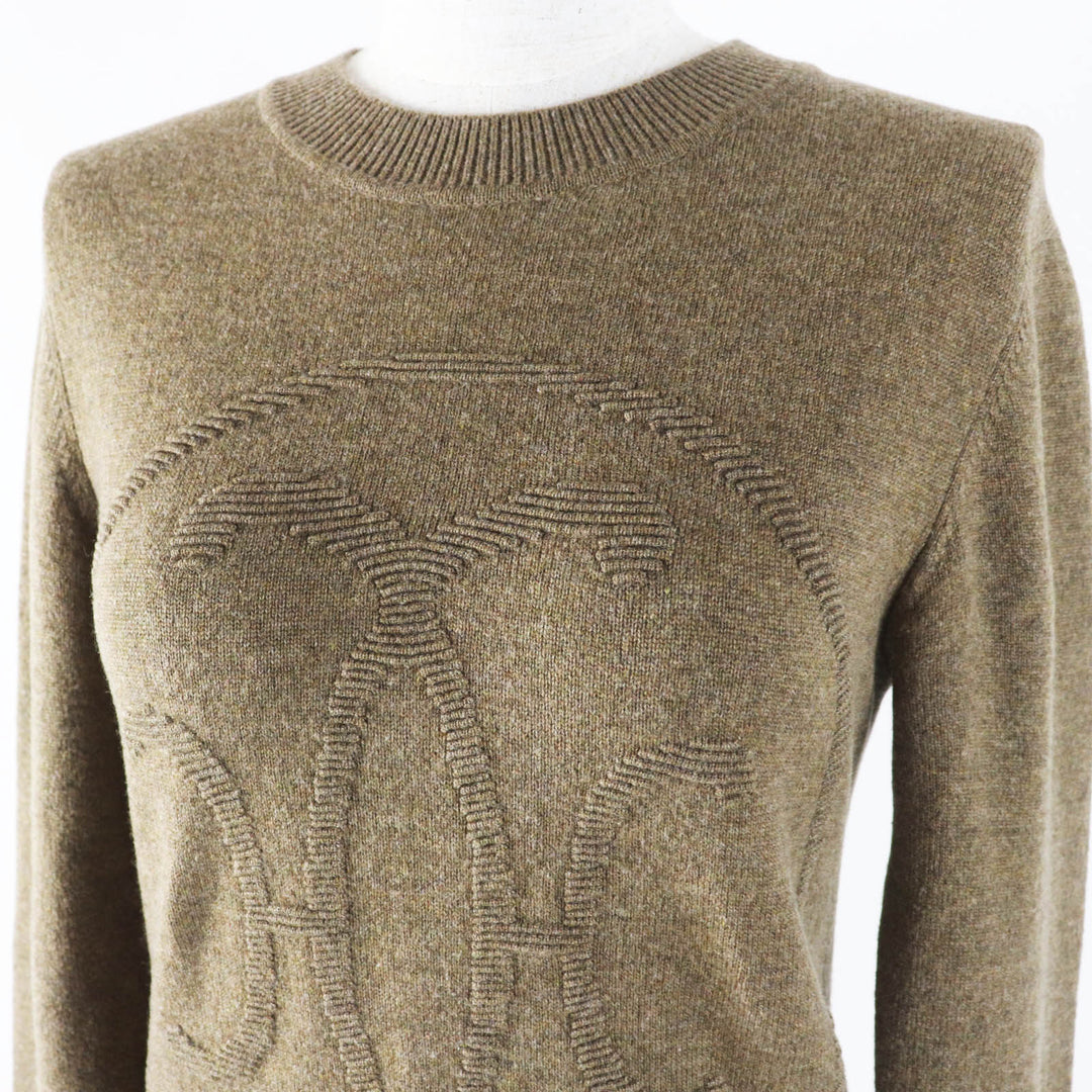 Great HERMES knit H lift Brown cashmere Women 34 2H2631D1