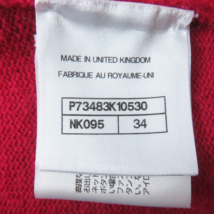 Excellent CHANEL cardigan Lucky Charm Cropped Knit shocking pink cashmere Women 34 P73483