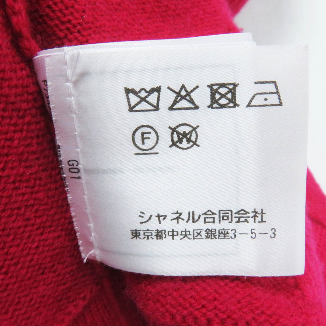 Excellent CHANEL cardigan Lucky Charm Cropped Knit shocking pink cashmere Women 34 P73483