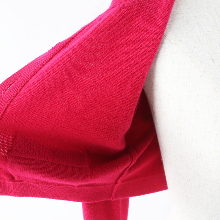 Excellent CHANEL cardigan Lucky Charm Cropped Knit shocking pink cashmere Women 34 P73483