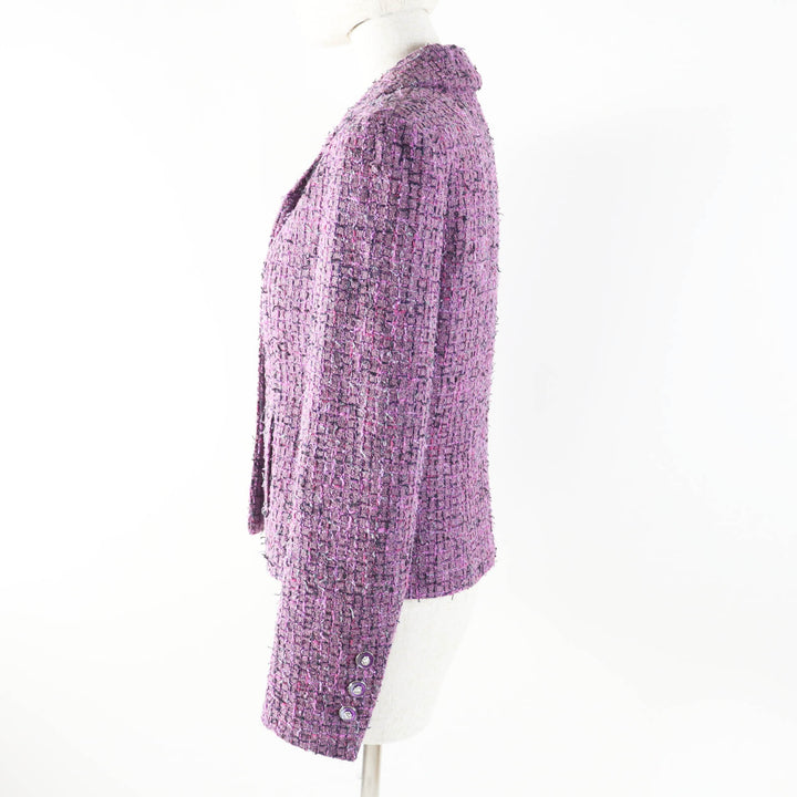 Excellent CHANEL Jacket lion button purple acrylic Women 36 22P P72383