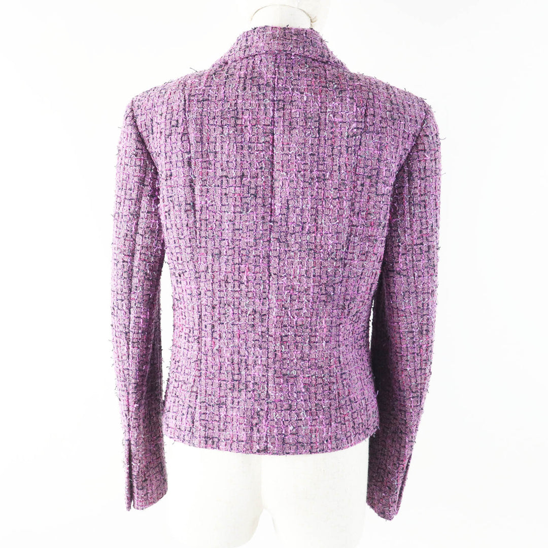 Excellent CHANEL Jacket lion button purple acrylic Women 36 22P P72383