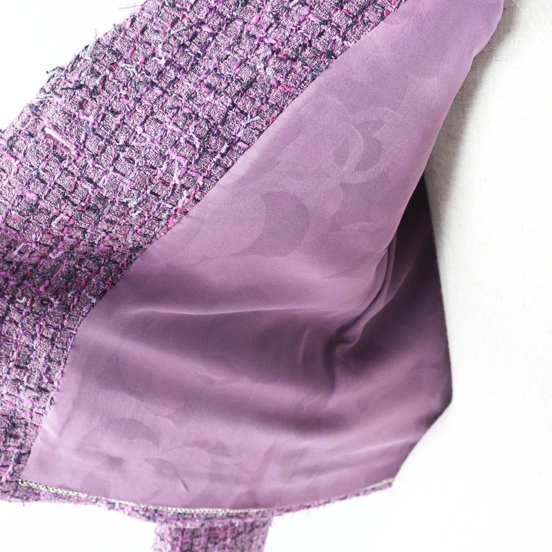 Excellent CHANEL Jacket lion button purple acrylic Women 36 22P P72383