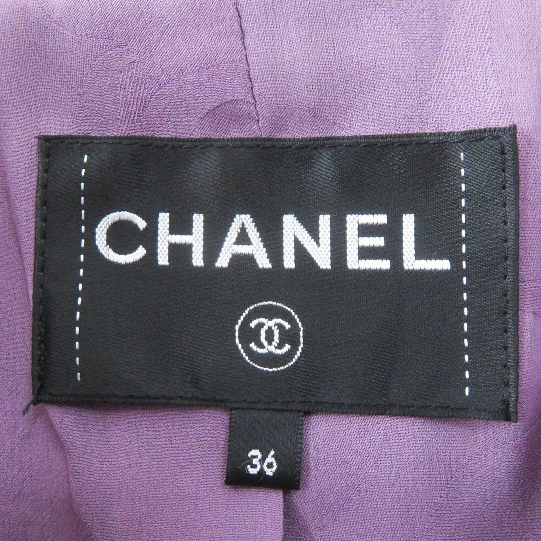 Excellent CHANEL Jacket lion button purple acrylic Women 36 22P P72383