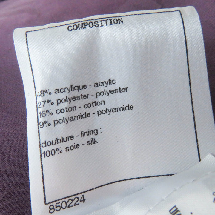 Excellent CHANEL Jacket lion button purple acrylic Women 36 22P P72383