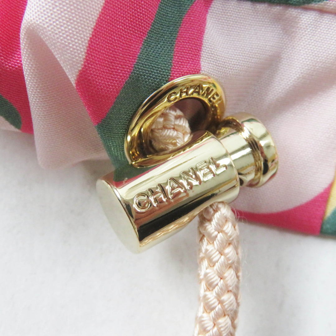 Excellent CHANEL Blouson Logo print hooded zip-up jacket Multi silk Women 34