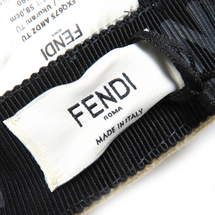 Pristine FENDI cap Logo Floral Rose Embroidery Baseball Cap Hat Women 58 FXQ675