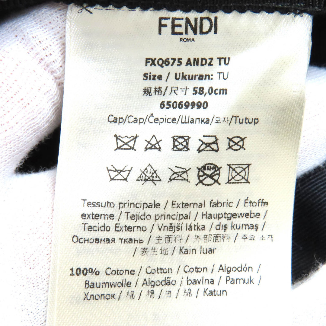 Pristine FENDI cap Logo Floral Rose Embroidery Baseball Cap Hat Women 58 FXQ675