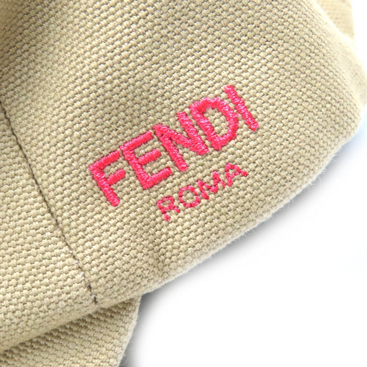 Pristine FENDI cap Logo Floral Rose Embroidery Baseball Cap Hat Women 58 FXQ675