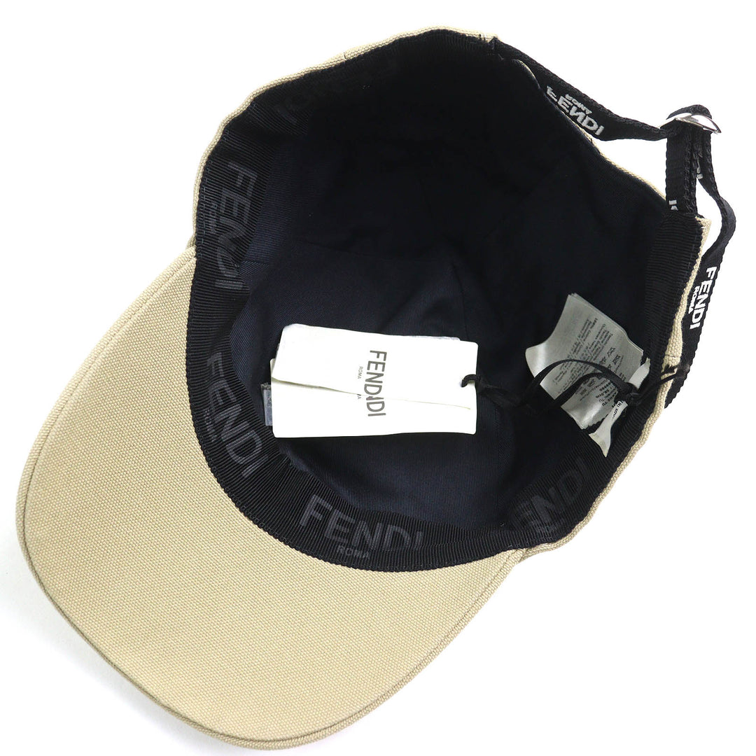 Pristine FENDI cap Logo Floral Rose Embroidery Baseball Cap Hat Women 58 FXQ675