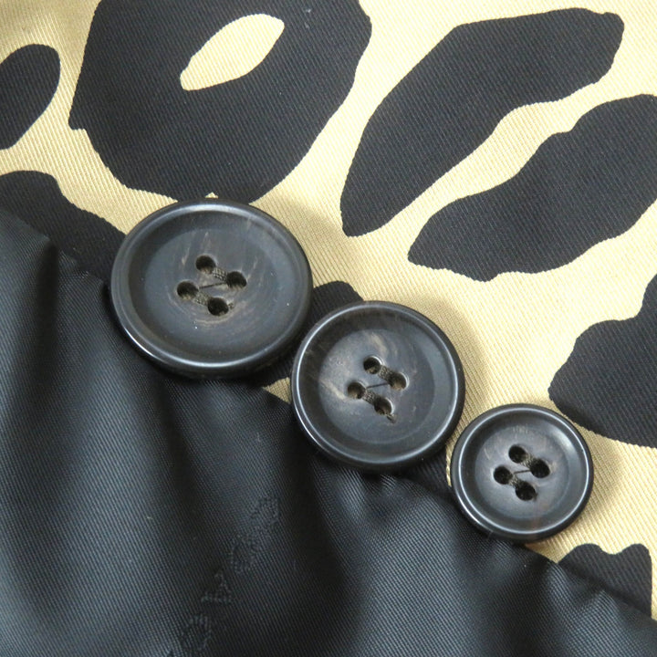 Excellent COACH trench coat Leopard Pattern Lining Logo Button Belt Included XS