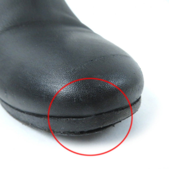 Great HERMES short boots Saint Germain kelly buckle black leather Women 36.5