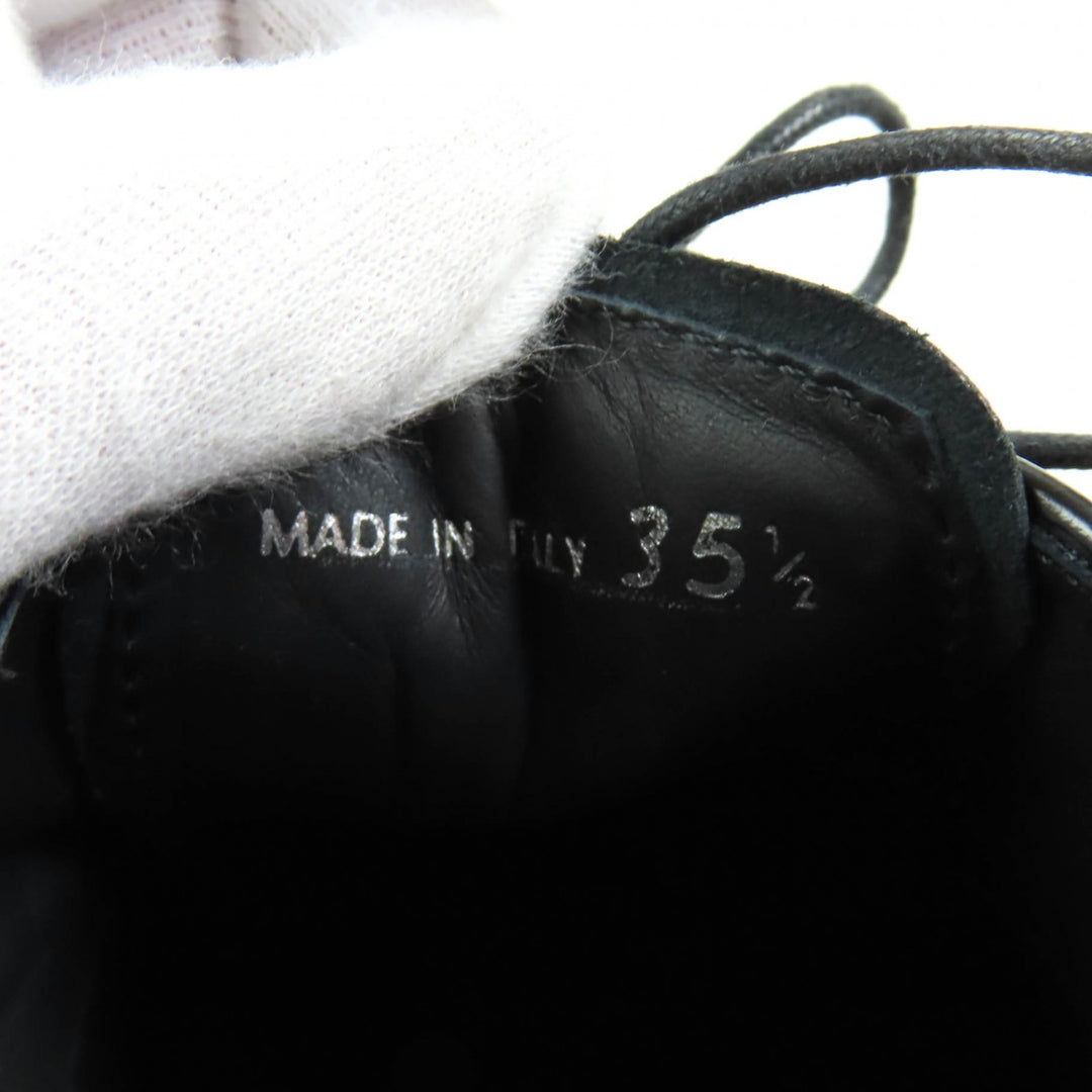 Great PRADA Dress shoes Back logo platform lace-up black leather Women 35.5