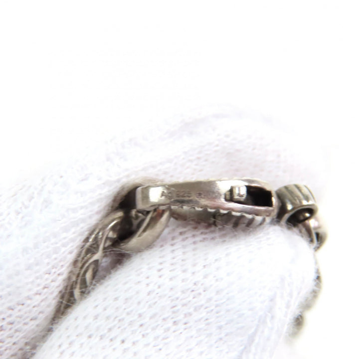 Great GUCCI Necklace Interlocking G Arabesque Long Chain Silver AG925 Women