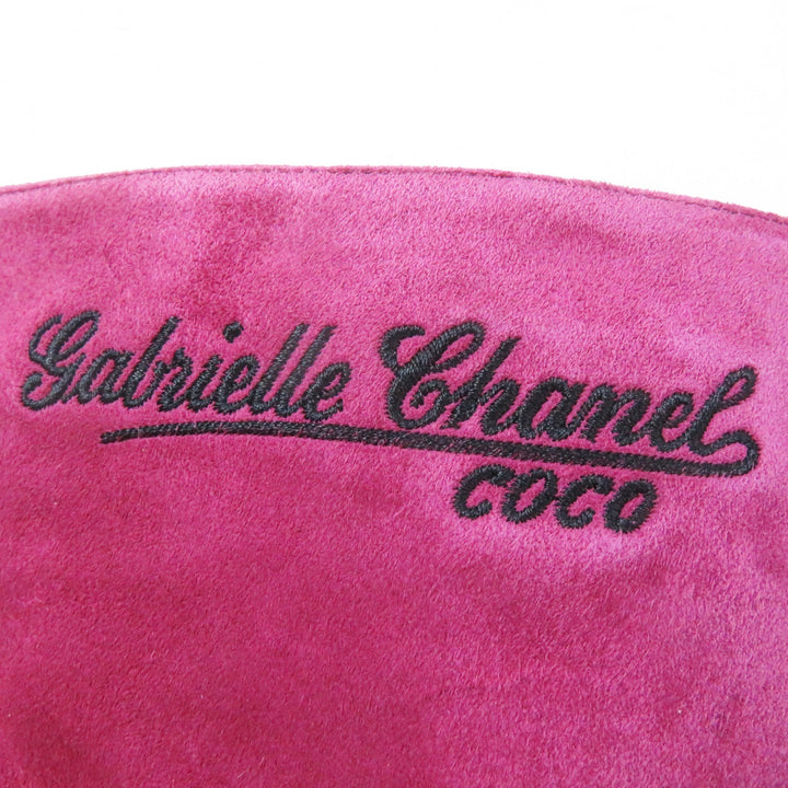 Great CHANEL boots COCO Mark embroidered Purple black Suede leather Women 35