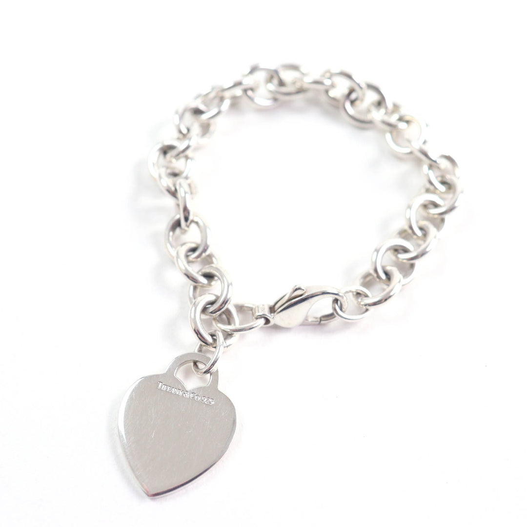 Great TIFFANY&Co. bracelet Heart tag Silver SV925 Women