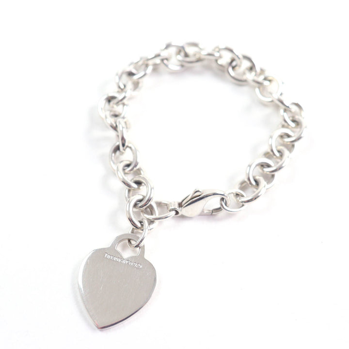 Great TIFFANY&Co. bracelet Heart tag Silver SV925 Women