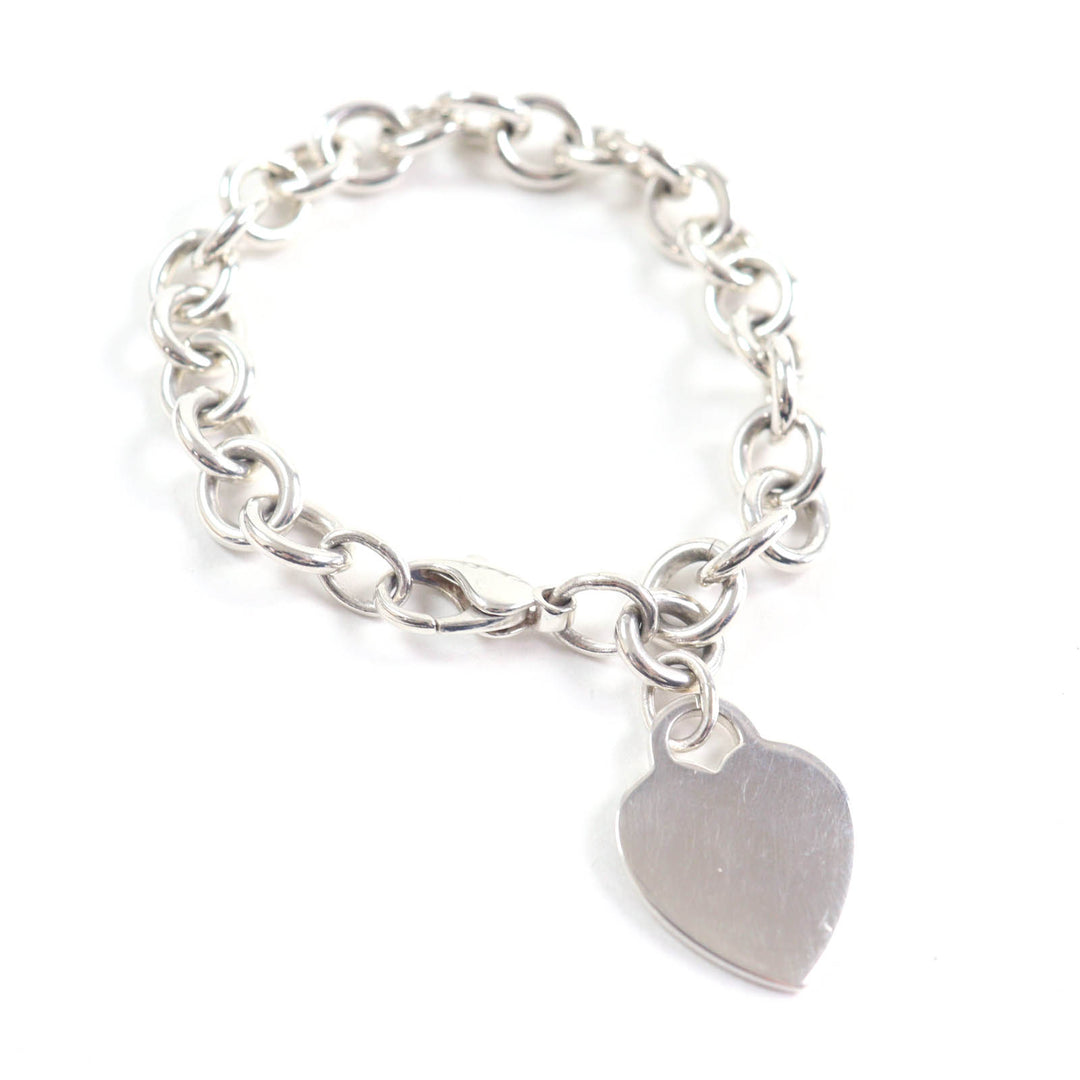 Great TIFFANY&Co. bracelet Heart tag Silver SV925 Women