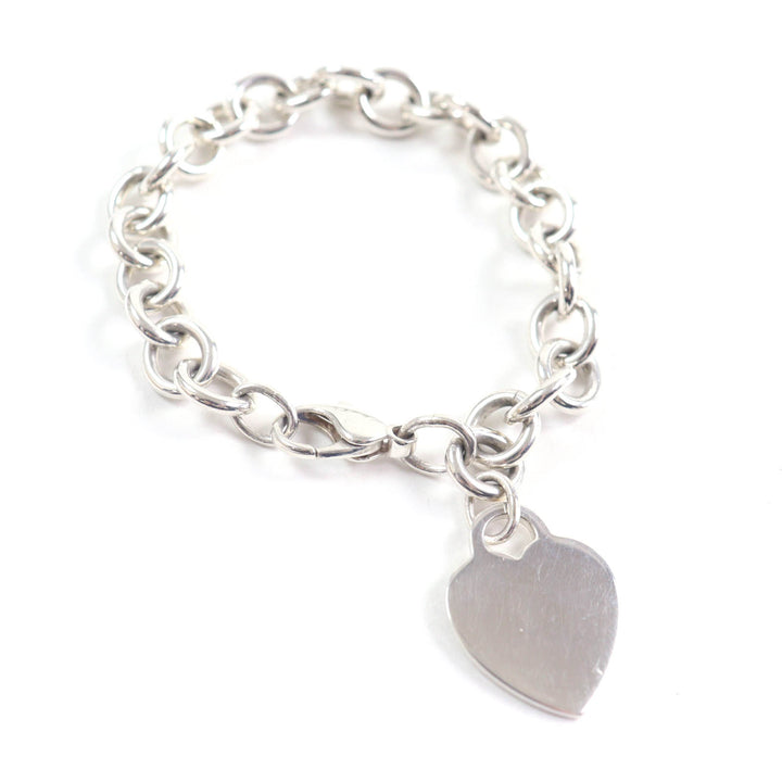 Great TIFFANY&Co. bracelet Heart tag Silver SV925 Women