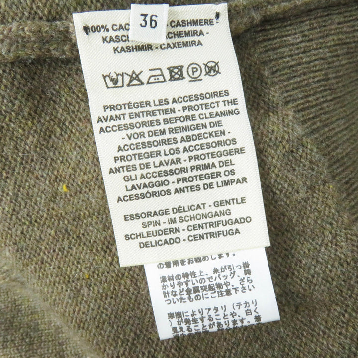 Excellent HERMES knit Crewneck with cable and long sleeves Brown cashmere Women 6 2H2603D1
