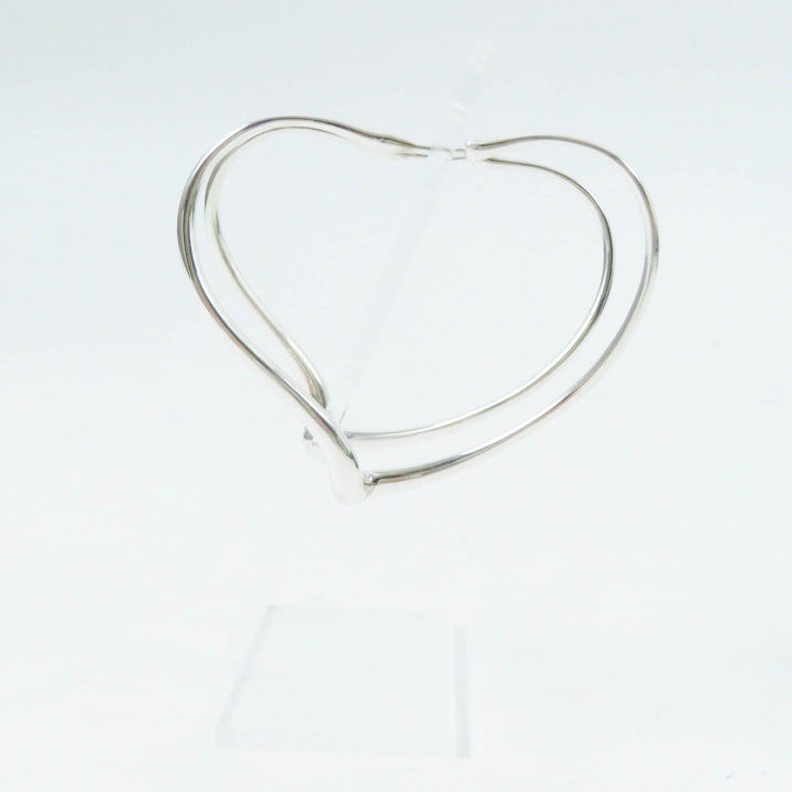 Great TIFFANY&Co. Pierce Open Heart Medium Hoops for both ears Silver AG925 Women