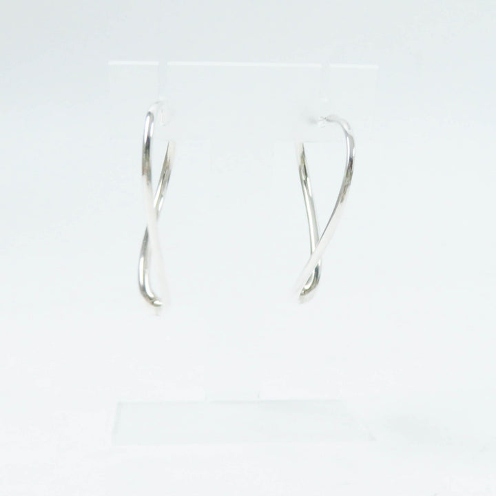 Great TIFFANY&Co. Pierce Open Heart Medium Hoops for both ears Silver AG925 Women