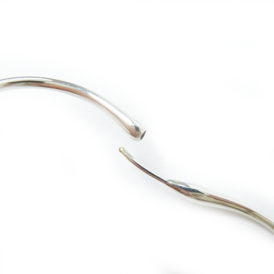 Great TIFFANY&Co. Pierce Open Heart Medium Hoops for both ears Silver AG925 Women