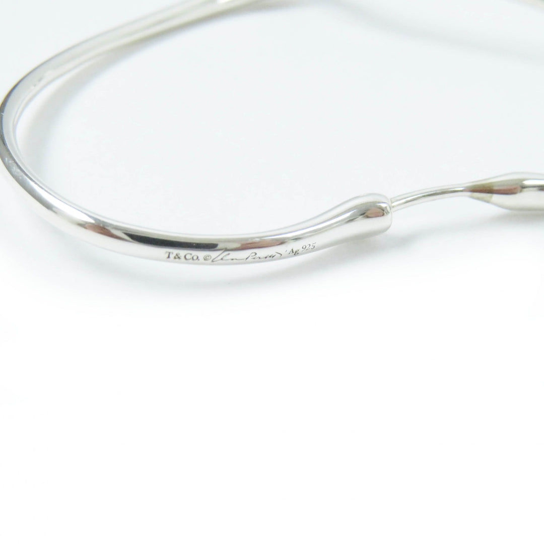 Great TIFFANY&Co. Pierce Open Heart Medium Hoops for both ears Silver AG925 Women