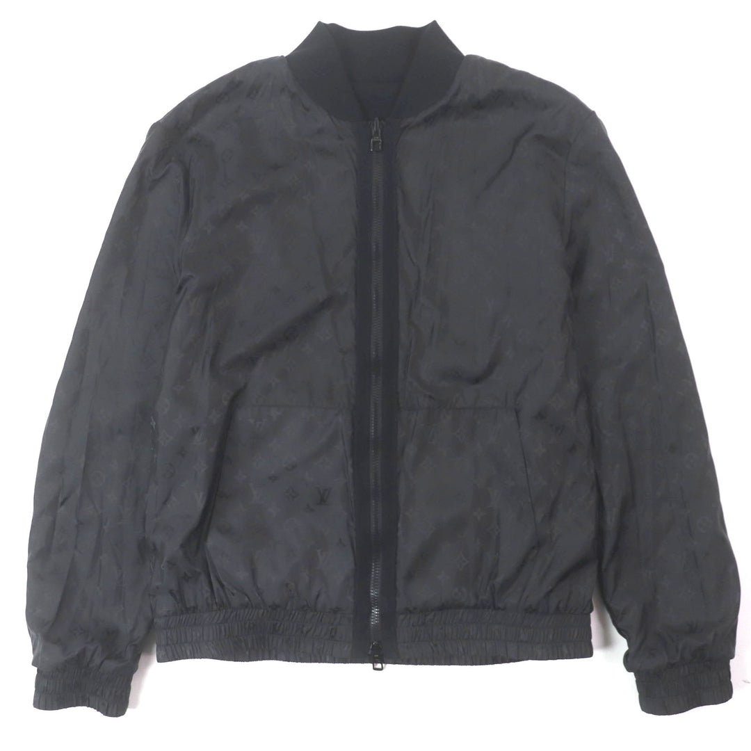 LOUIS VUITTON Bomber jacket with embroidered logo black cotton mens M