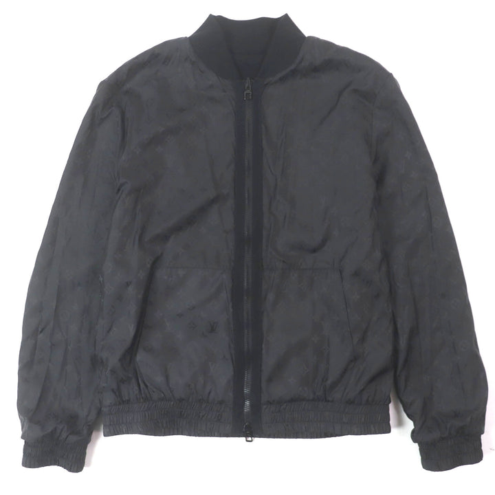 LOUIS VUITTON Bomber jacket with embroidered logo black cotton mens M
