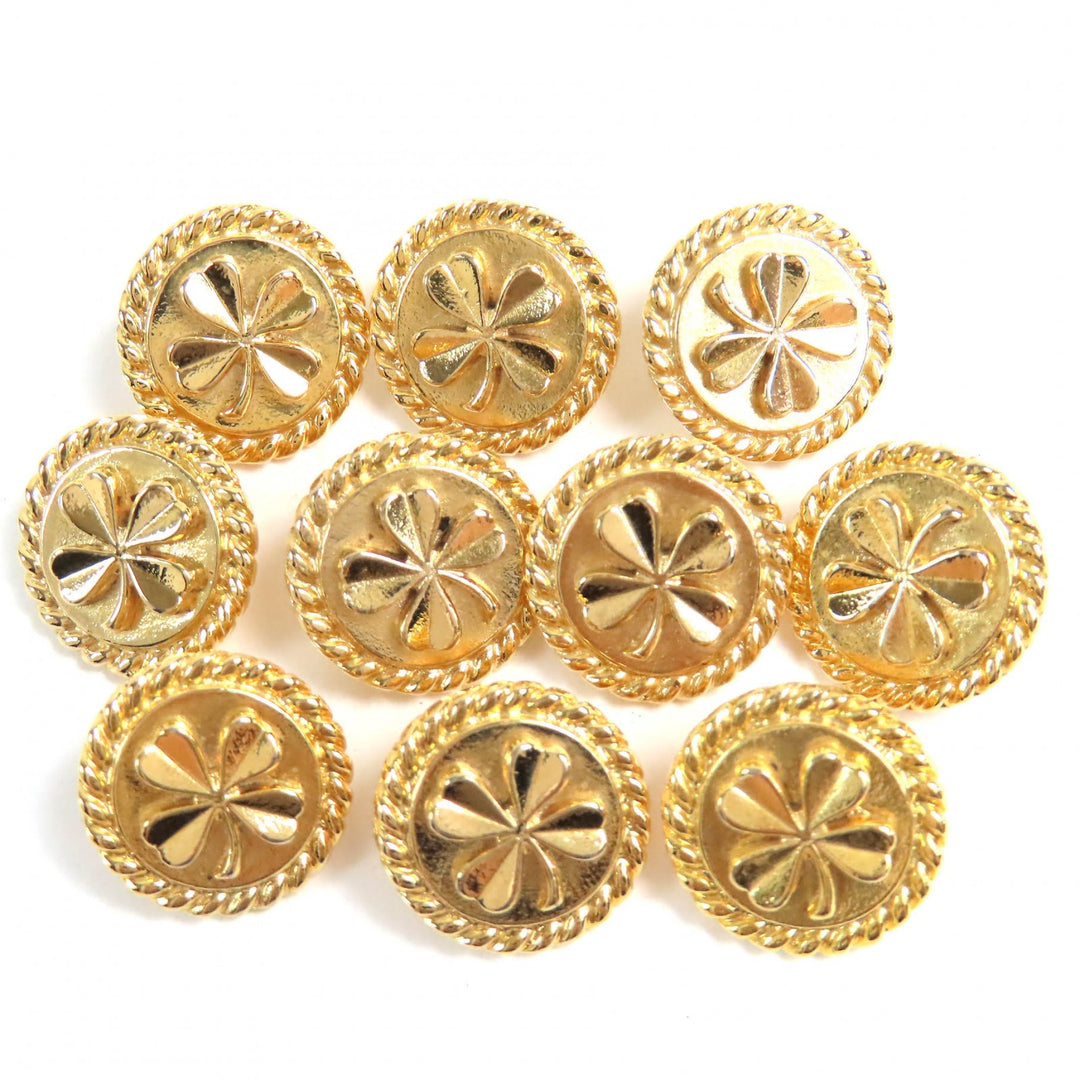 Excellent CHANEL Other accessories Four-leaf clover flower button set of 10 gold