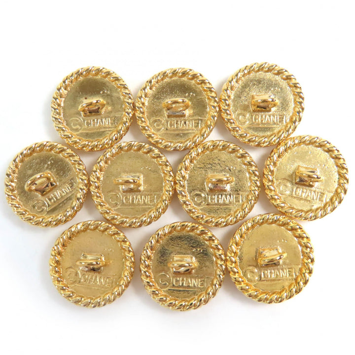 Excellent CHANEL Other accessories Four-leaf clover flower button set of 10 gold