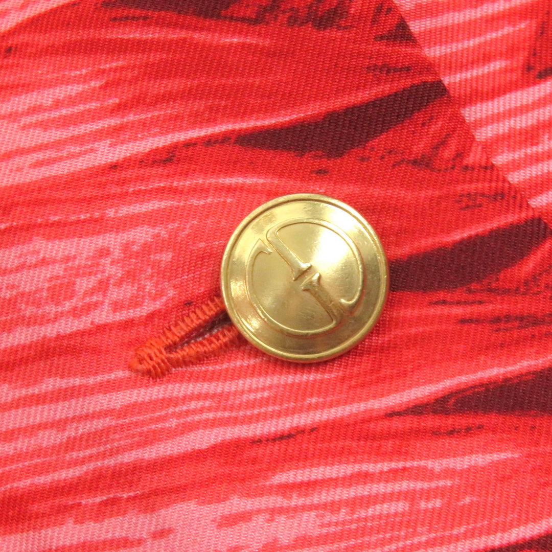 Excellent GUCCI Tunic Tom Ford logo sleeveless shirt Red system multi-color silk