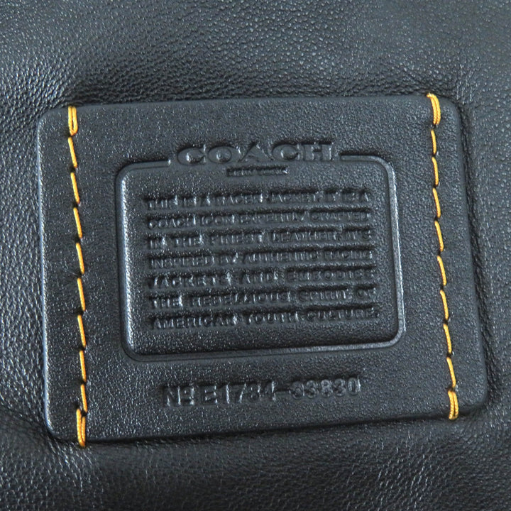 Excellent COACH Leather jacket Uptown Racer Jacket black Sheep leather Women S F33830