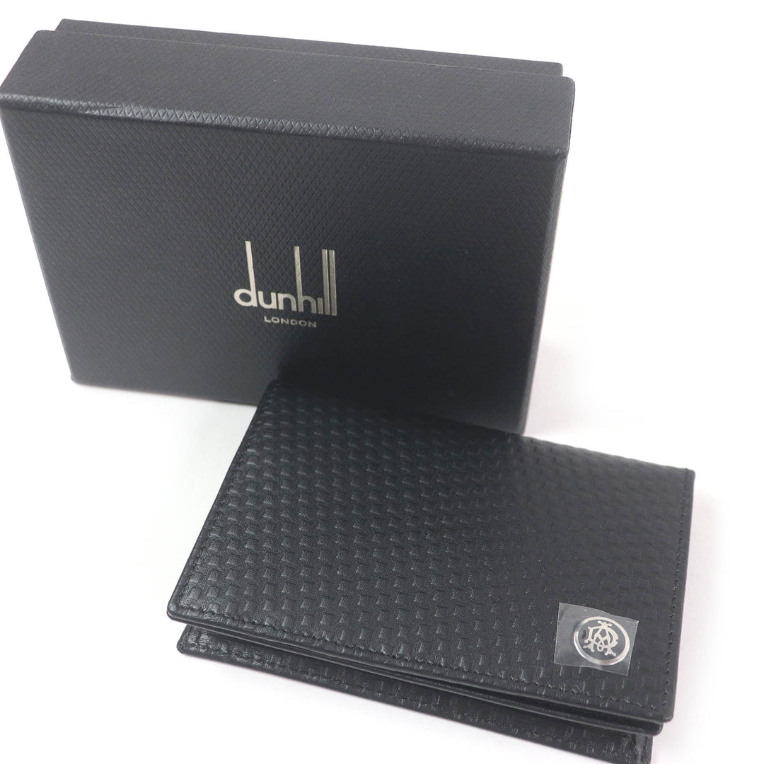 Excellent Dunhill Card Case MICRO D-EIGHT Micro D-Eight Business Card Holder black leather mens