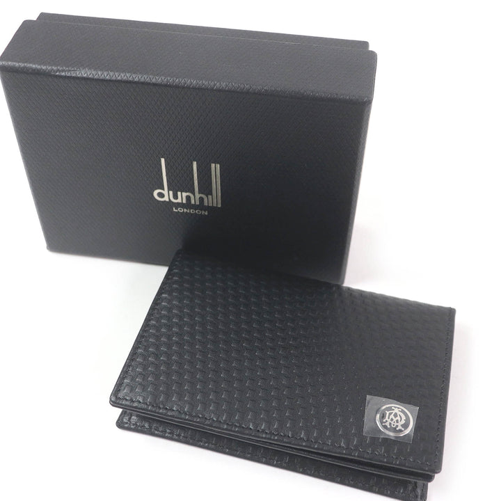 Excellent Dunhill Card Case MICRO D-EIGHT Micro D-Eight Business Card Holder black leather mens