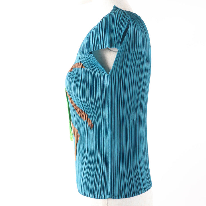 Excellent PLEATS PLEASE T-shirt Insect motif short sleeve Blue 3 PP33-JK642