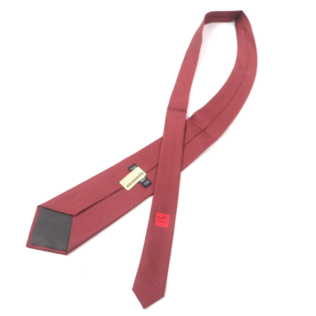 Pristine HERMES tie Cravat Chaine d'Ancre Pattern silk mens 5261