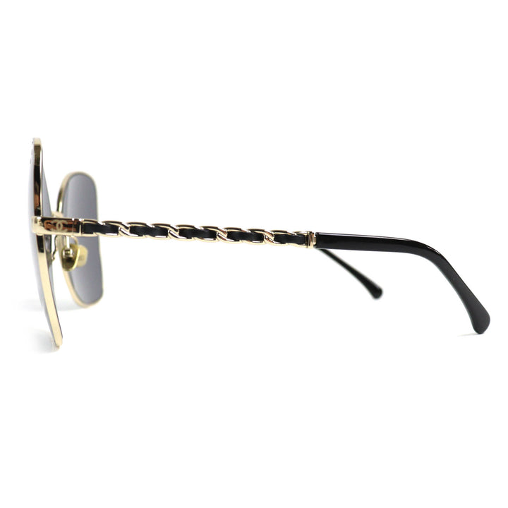 Excellent CHANEL sunglasses COCO Mark Frame: gold black Women 4274Q C395/T8