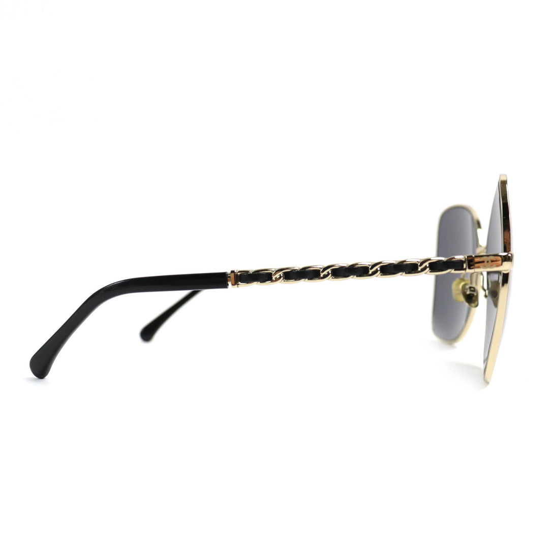 Excellent CHANEL sunglasses COCO Mark Frame: gold black Women 4274Q C395/T8