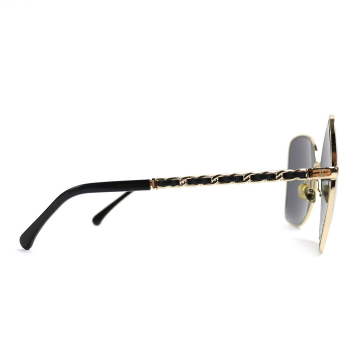 Excellent CHANEL sunglasses COCO Mark Frame: gold black Women 4274Q C395/T8