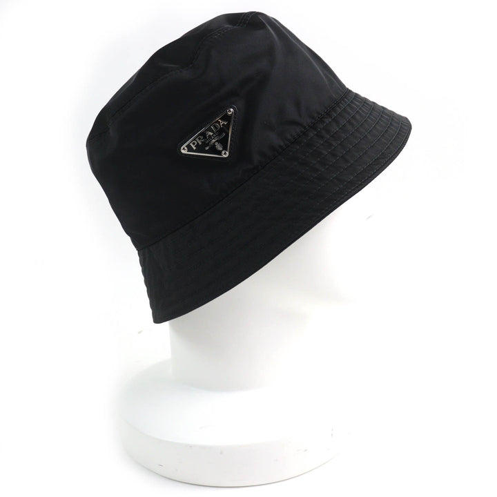 Great PRADA hat Triangle logo with Re-Nylon bucket hat Women M 1HC137