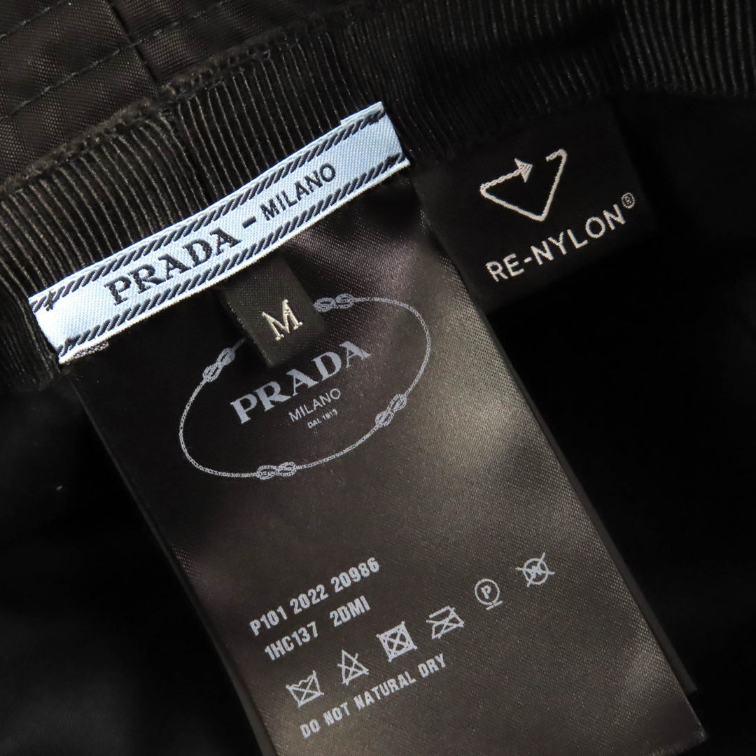 Great PRADA hat Triangle logo with Re-Nylon bucket hat Women M 1HC137