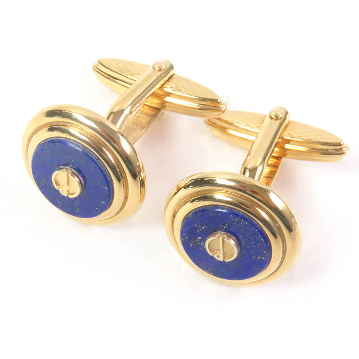 Great Dunhill Cufflinks & tie pin Gold blue Accessories Men's Jewelry