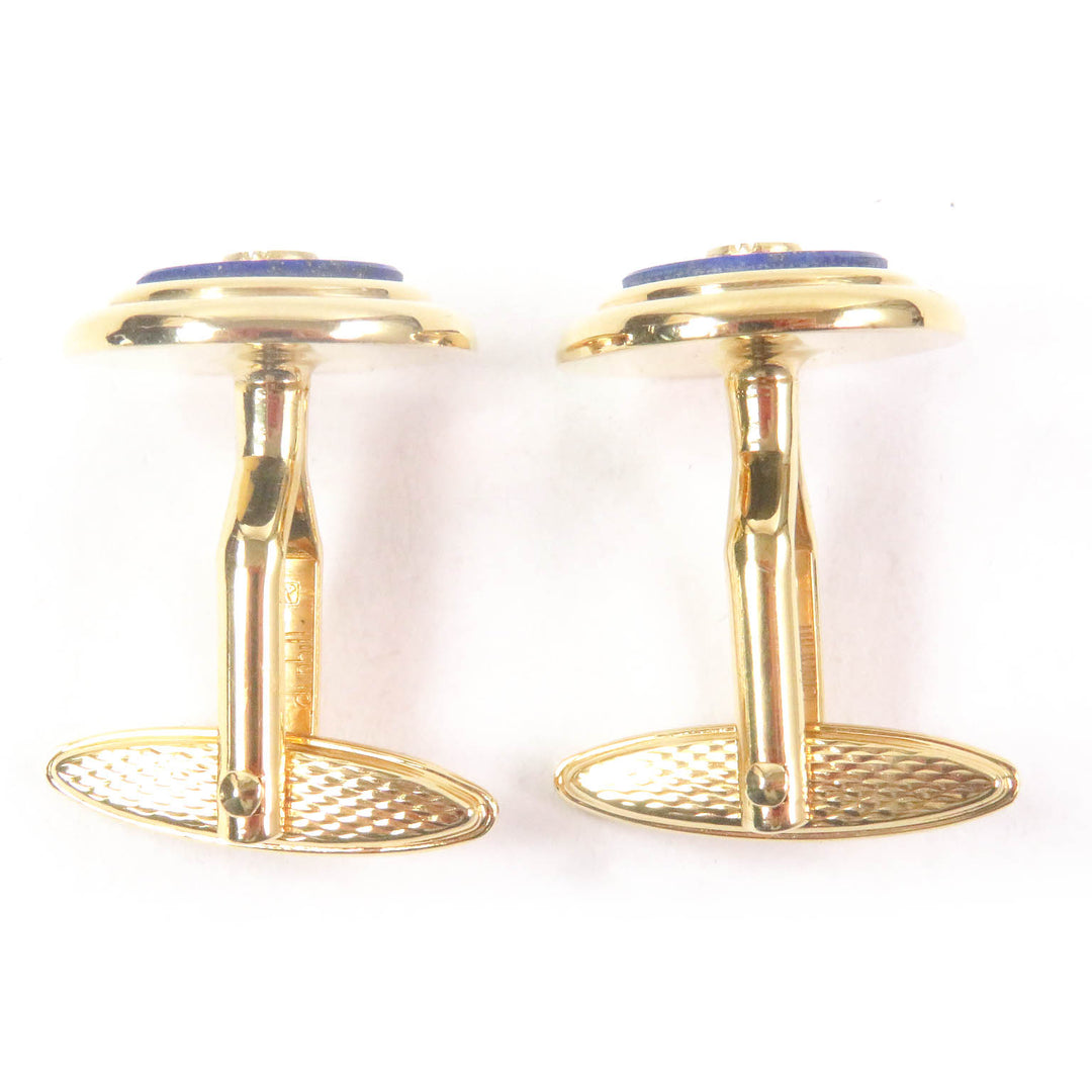 Great Dunhill Cufflinks & tie pin Gold blue Accessories Men's Jewelry