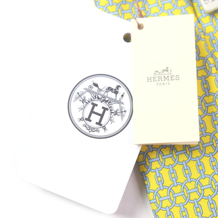 Pristine HERMES tie Purchased in 2020 Cravatt Chain All-over Pattern silk mens