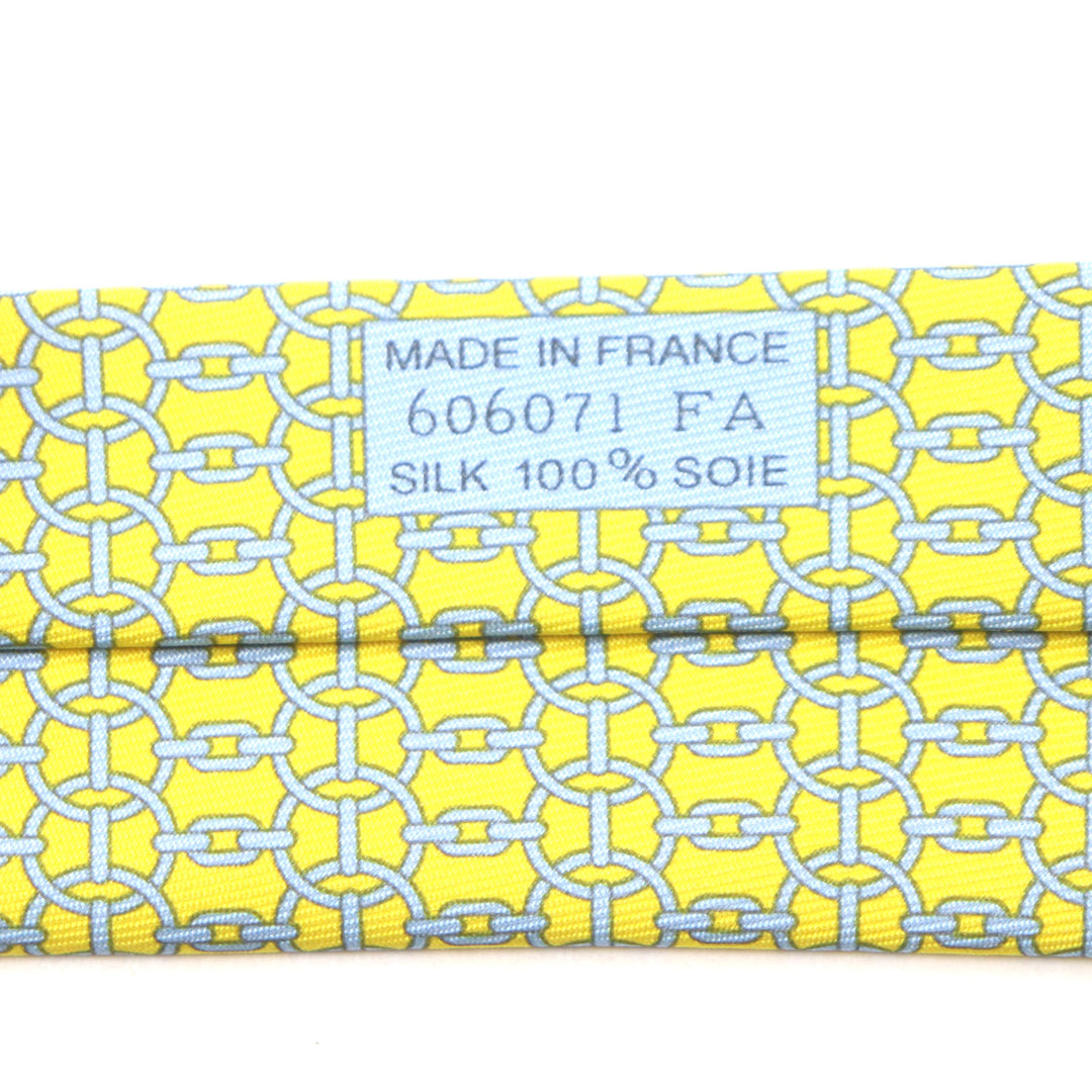 Pristine HERMES tie Purchased in 2020 Cravatt Chain All-over Pattern silk mens