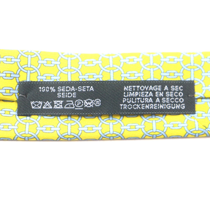 Pristine HERMES tie Purchased in 2020 Cravatt Chain All-over Pattern silk mens