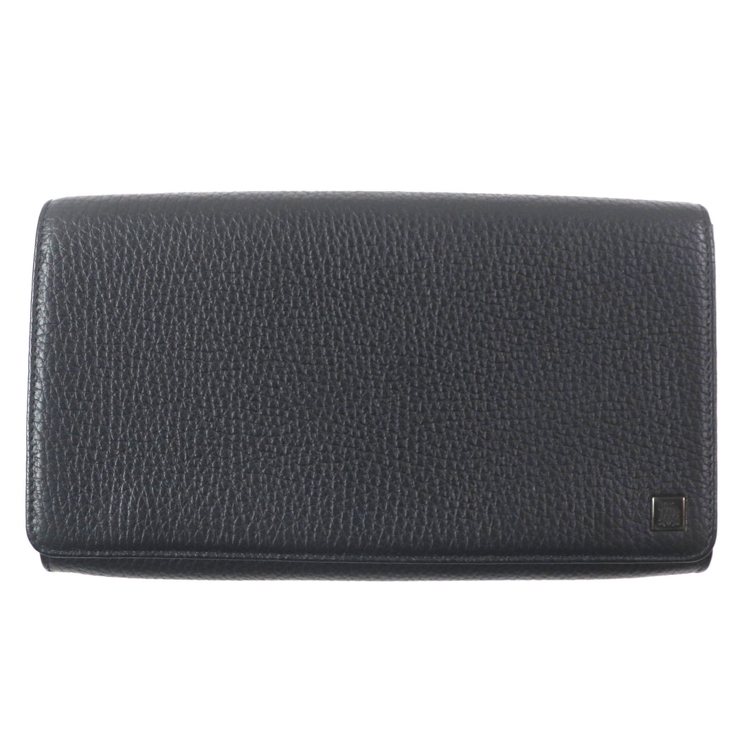 Excellent Dunhill Purse Logo Metal Travel Pouch Organizer Leather Wallet Bifold Wallet black leather mens