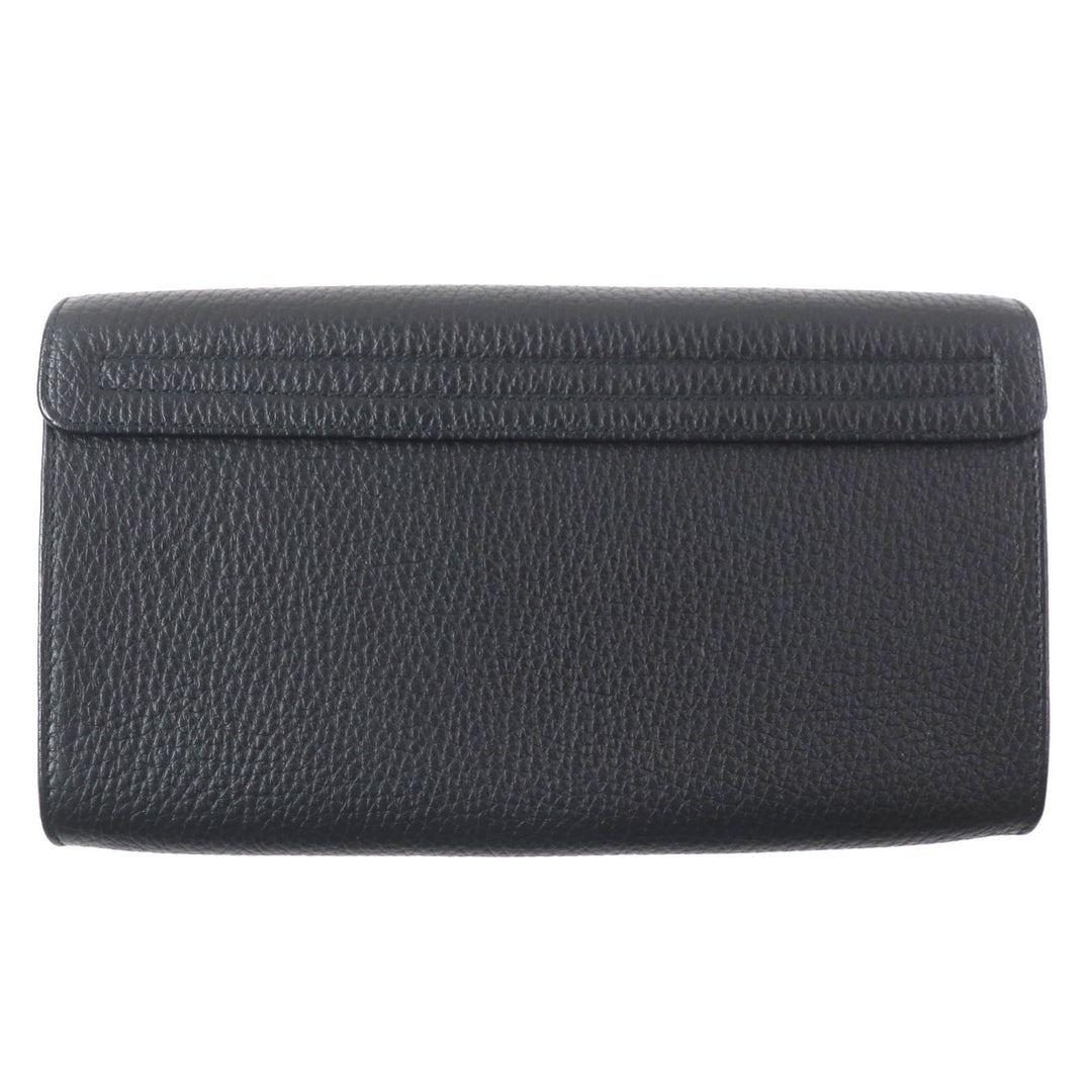 Excellent Dunhill Purse Logo Metal Travel Pouch Organizer Leather Wallet Bifold Wallet black leather mens